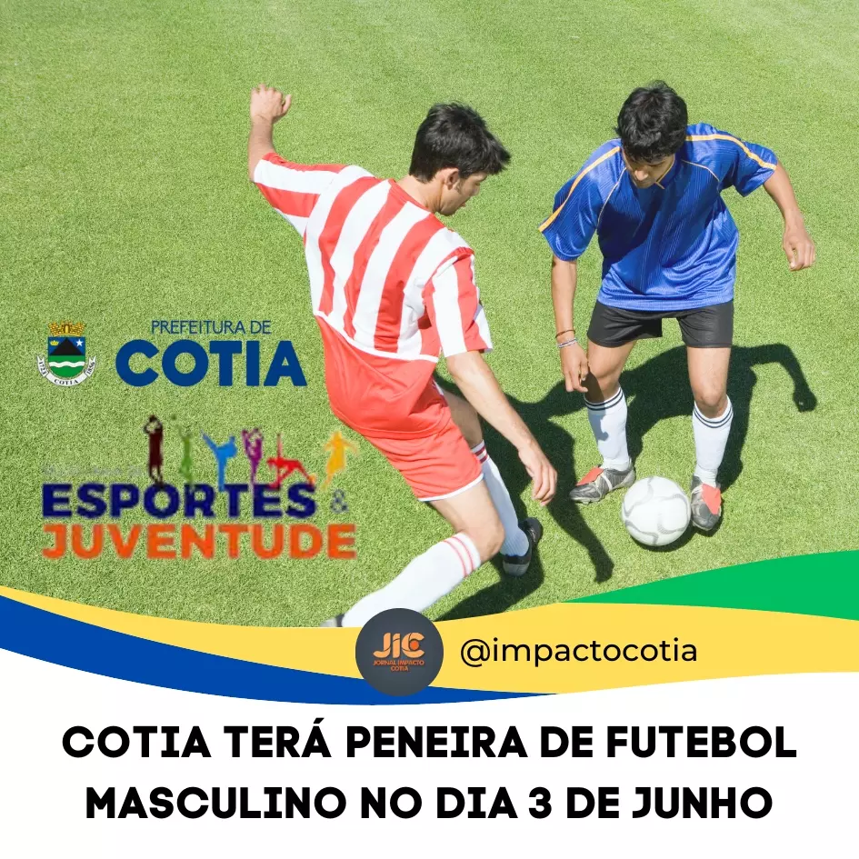 Cotia terá peneira de futebol masculino no dia 3 de junho